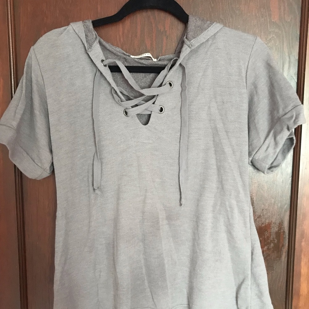 Grey hooded tee